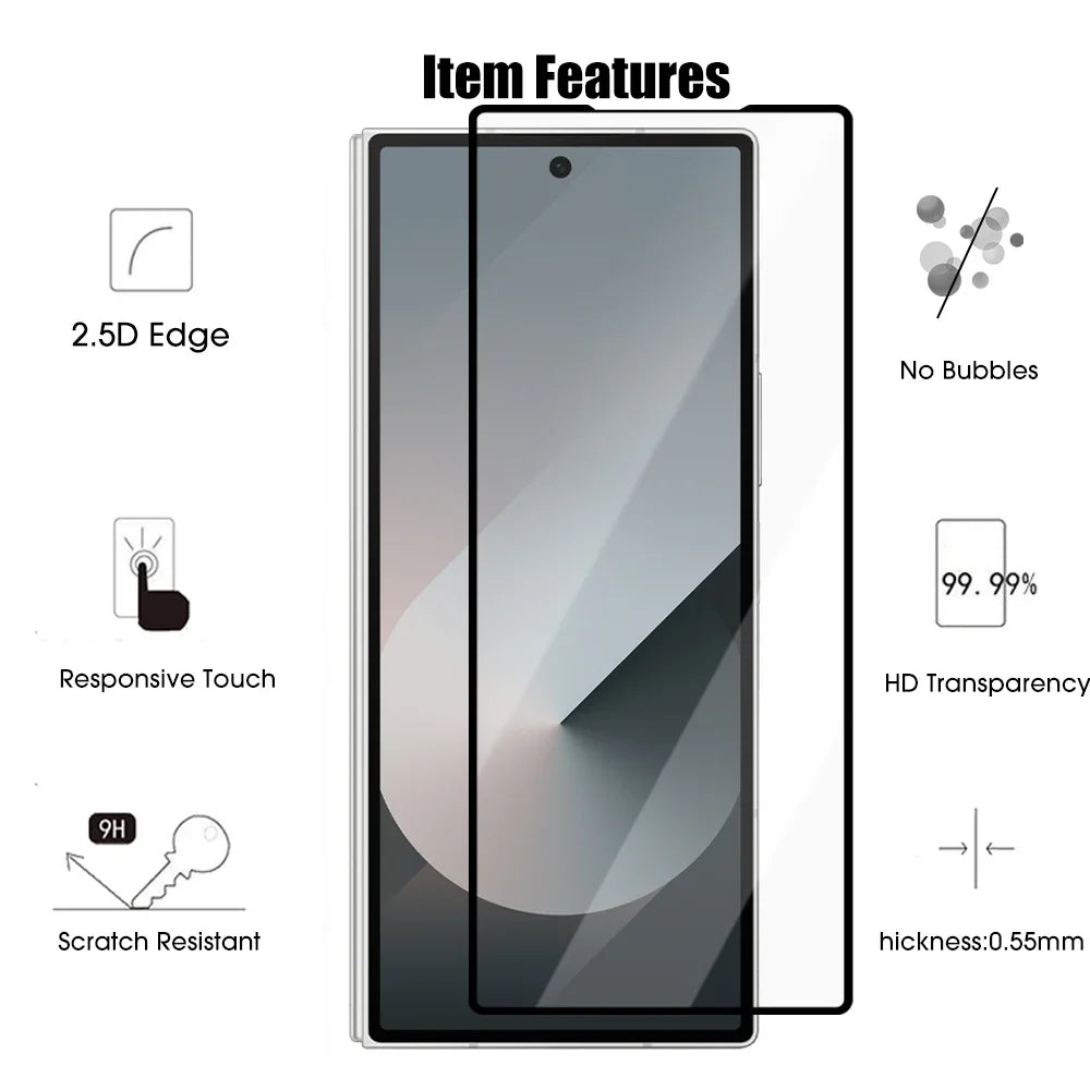 Tempered Glass Screen Protector for Samsung Galaxy Z Fold 6/5/4/3 – Anti-Scratch Protective Film Cover