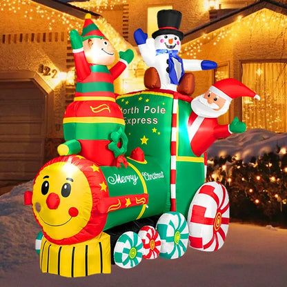 6FT Inflatable Christmas Tree Decoration with LED Lights – Outdoor Xmas Festival Party Toy & Holiday Scene Decor
