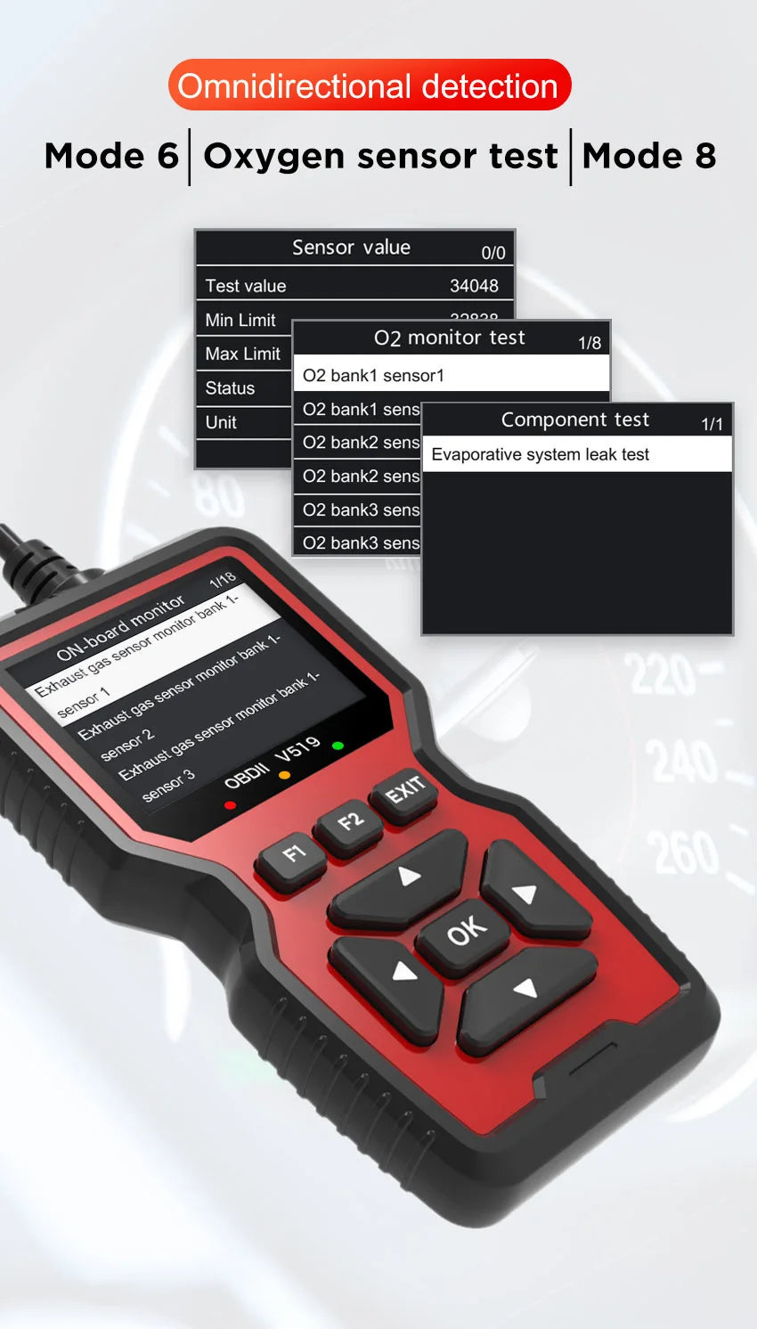 OBD2 Auto Engine Fault Diagnostic Tool V519 – Multi-Language Detector & Reading Card