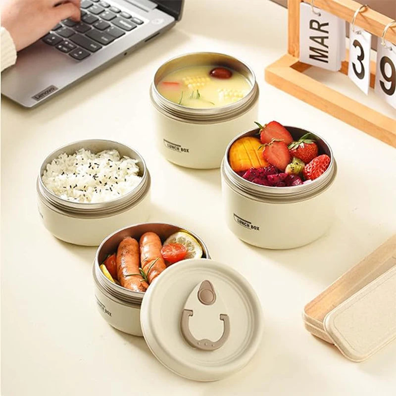 Portable Insulated Lunch Container Set – 3 Stackable Thermal Food Storage Boxes for Adults & Kids
