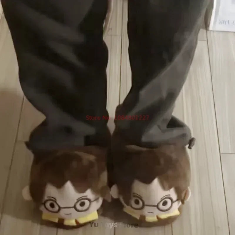 Cute Harry Potter Winter Plush Slippers — Thickened Cotton Indoor Shoes for Breathable Comfort, Surprise Gift