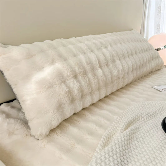 Solid Color Plush Long Pillowcase – Soft Decorative Pillow Cover Without Core, Comfortable Home Decor
