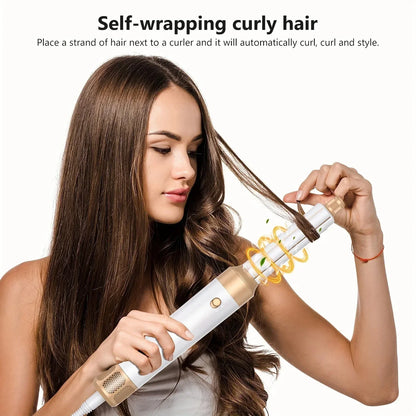 Tinsol 7-in-1 Brushless High-Speed Hair Dryer Brush – Ionic Blow Dryer with Diffuser, Hot Air Comb & Hair Curler