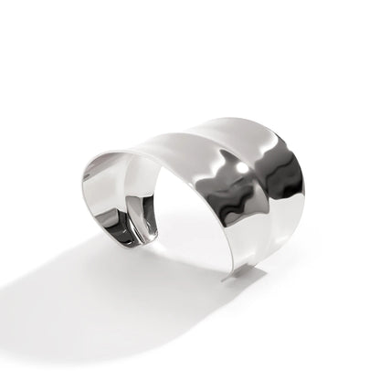 Salircon Gothic Asymmetric Wide Cuff Bracelet – Open Punk Aesthetic, Adjustable Women’s Fashion Statement Jewelry for Parties