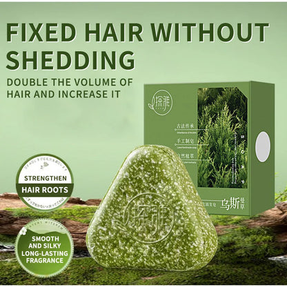 Usman Grass & Platycladus Herbal Shampoo Soap – Natural Hair Loss Treatment, Strengthens Roots, Controls Oil, Cleanses Scalp for Hair Growth