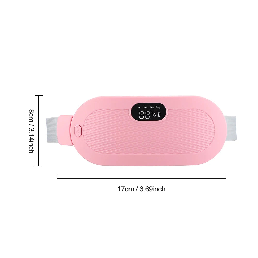 Electric Heating Pad for Women – Menstrual Cramp Relief Vibrator, Period Pain Massager & Abdominal Belt Warmer