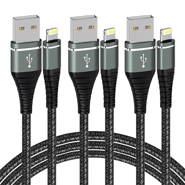Original Lightning USB Fast Charging Cable – Nylon Braided Charger Cord for iPhone 14/13/12/11/XS/XR/8/7/6/SE