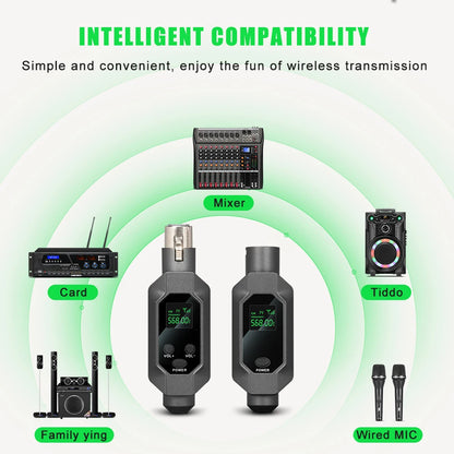 LEUS N2 UHF Wireless Microphone System – XLR Transmitter & Receiver for Dynamic Microphones