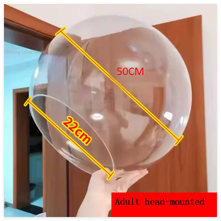 Clear Acrylic Sphere Half Dome Head Cover - Transparent Round Photography Prop for Portrait Shoots & Creative Photo Effects