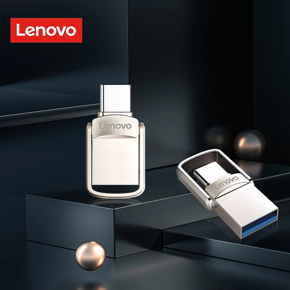 Original Lenovo 2TB USB 3.1 Pendrive – Metal 2-in-1 OTG Flash Drive for Phone & Computer (128GB, 512GB, 1TB, 2TB)