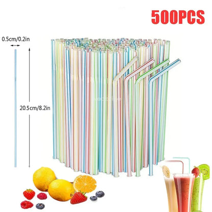 Multicolor Plastic Drinking Straws – Reusable Cola & Cocktail Straws for Bar, Party, Wedding, and Kitchen Use, Wholesale Pajitas