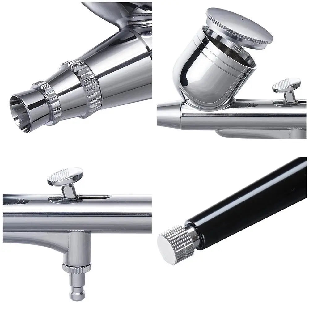 Gravity Dual-Action Mini Airbrush Spray Gun Paint Set for Nails, Makeup, Tattoos, Car Repair & DIY Art