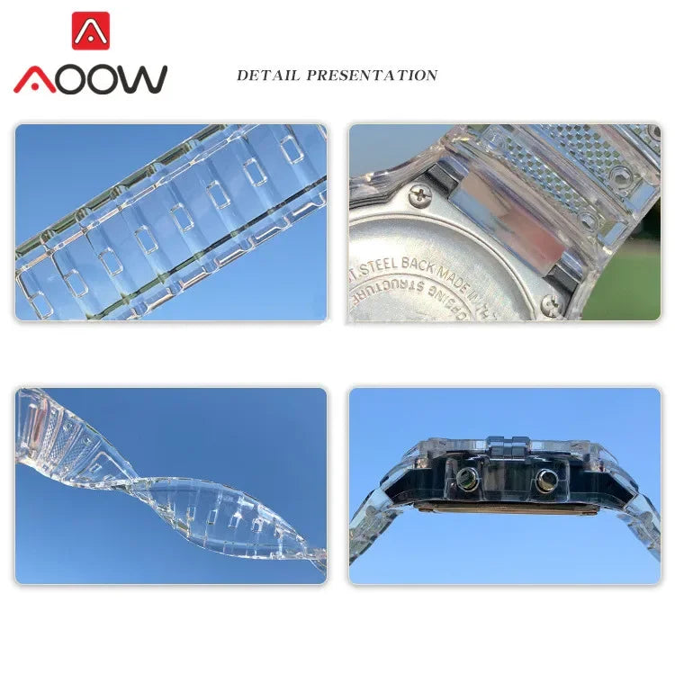 Transparent TPU Resin Watch Band and Bezel Kit for Casio G-SHOCK DW-5600 GW-M5610 GLS-5600 - Protective Replacement Strap and Case Set
