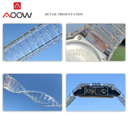 Transparent TPU Resin Watch Band and Bezel Kit for Casio G-SHOCK DW-5600 GW-M5610 GLS-5600 - Protective Replacement Strap and Case Set