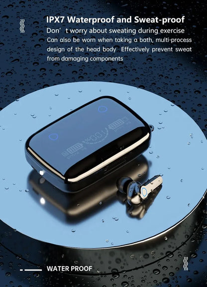 M19 Bluetooth Wireless Headset – TWS Gaming Earbuds with Noise-Cancelling, Touch Control & Mini Emergency Power Bank