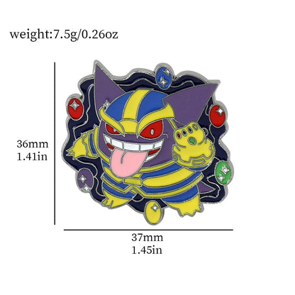 Gengar Cartoon Enamel Brooch — Anime Lapel Pin for Backpack Accessories, Fan Collection & Jewelry Gift