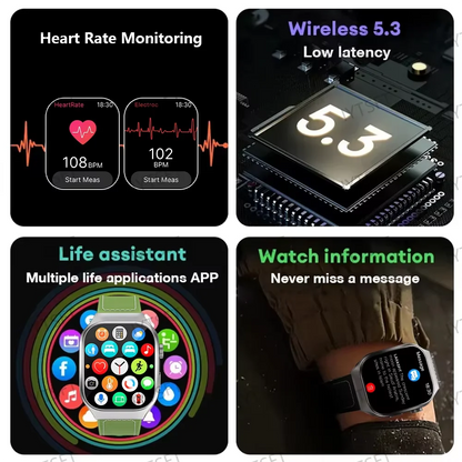 LAXASFIT 2.01-Inch Smart Watch - Bluetooth 5.3 HD Calling & Multiple Sports Modes for Men & Women