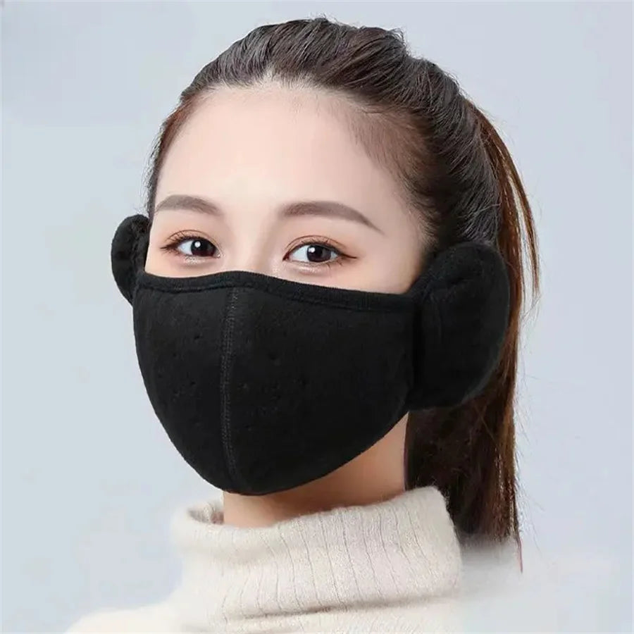 Winter Fleece Mask Earmuffs - Unisex Cold-Proof Ear Warmer for Outdoor Cycling, Hiking, Skiing