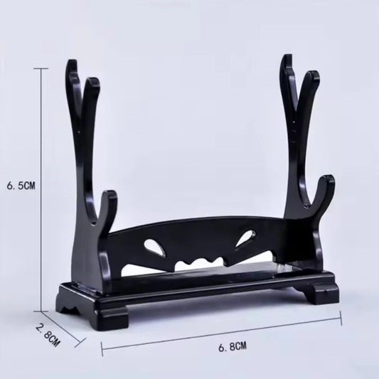 1-4 Tier Wooden Katana & Sword Display Stand Rack – Samurai Holder for Cosplay Swords, Knives & Magic Wand Storage Organizer