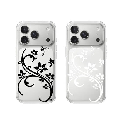 Art Flower Phone Case - Shockproof Transparent Cover for iPhone 17, 16, 15, 14 & More