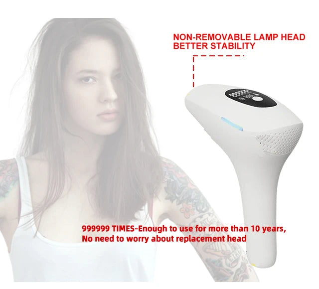 Body Bikini IPL Hair Removal Device — 999,999 Flashes Permanent Painless Laser Epilator for Women, Home Use