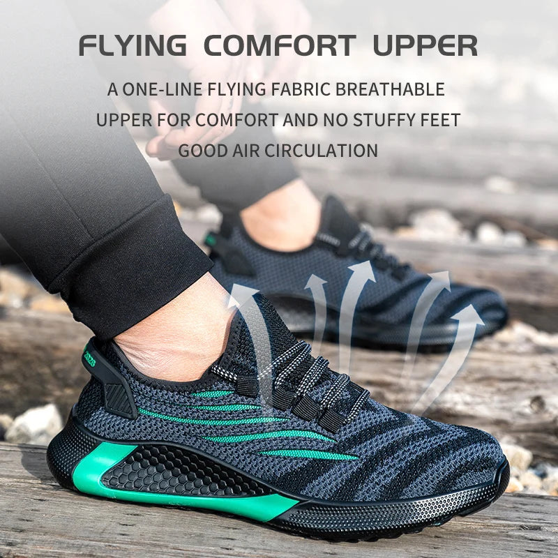 Men’s Safety Work Shoes – Lightweight Indestructible Sneakers with Anti-Puncture Protection, Durable Work Boots for Industrial & Construction Use