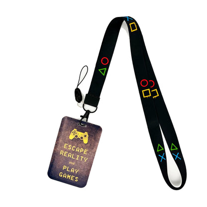 Gamer ID Card Holder Lanyard — Cool Credential Neck Strap & Badge Keychain for Men & Women