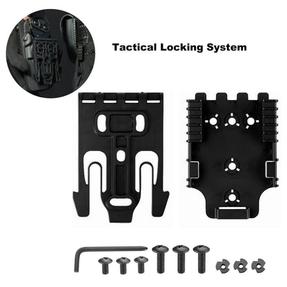 Tactical QLS Locking System Kit - QLS 19 Receiver & QLS 22 Fork Adapter for Pistol Holsters, Belts, Shooting & Airsoft Gear