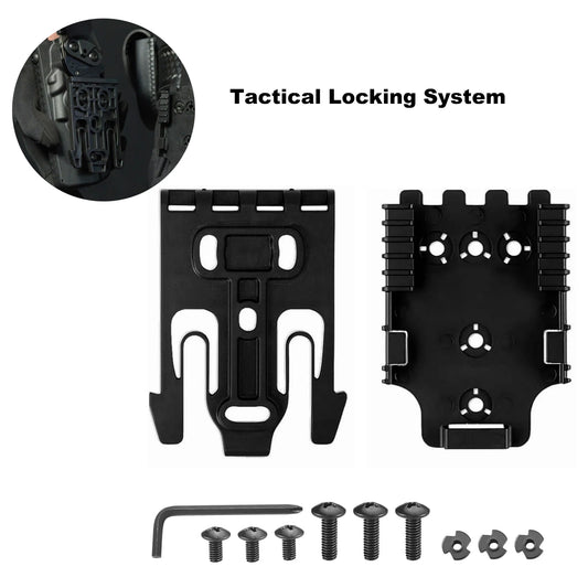 Tactical QLS Locking System Kit - QLS 19 Receiver & QLS 22 Fork Adapter for Pistol Holsters, Belts, Shooting & Airsoft Gear