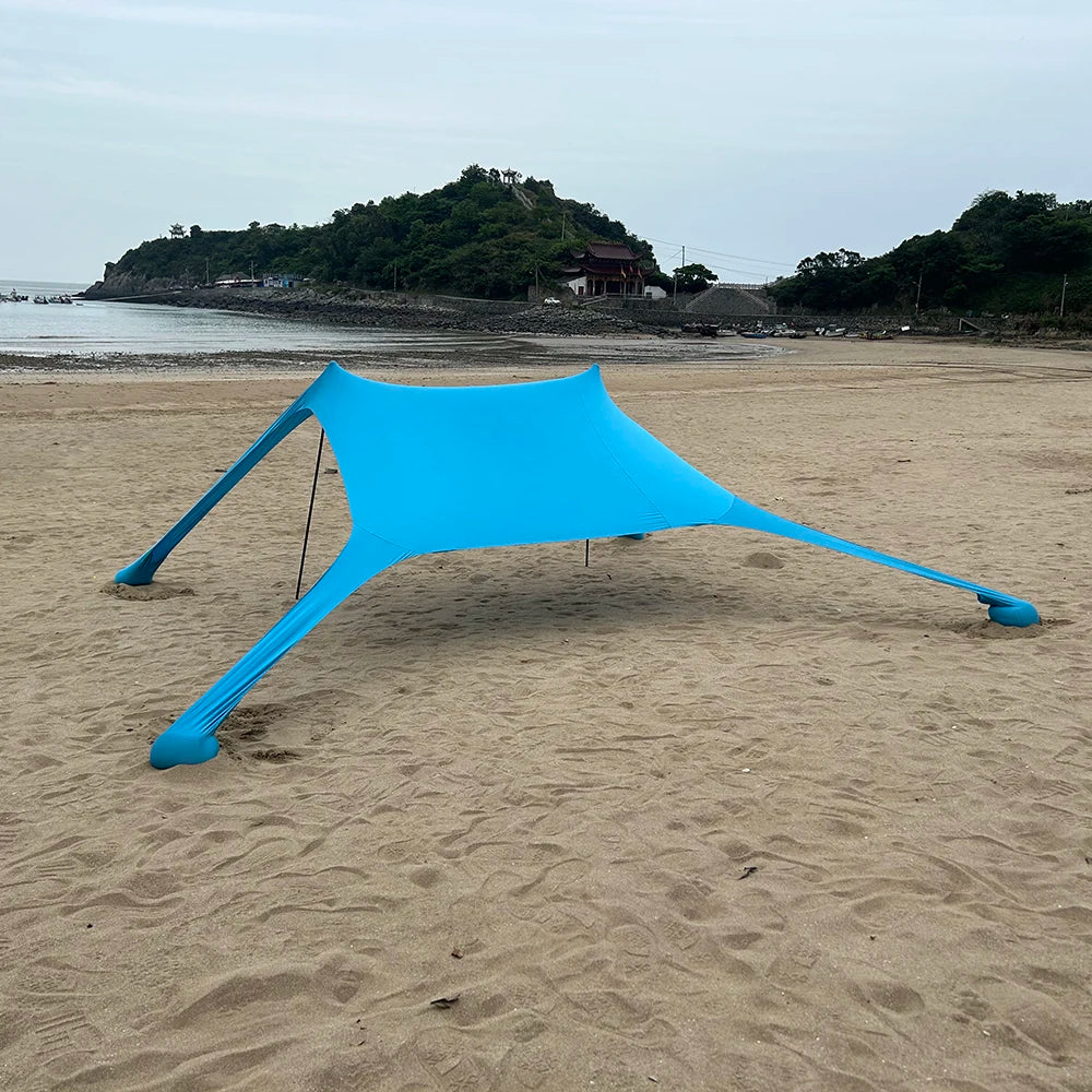 Outdoor Beach Tent Sun Shelter – Windproof UPF50+ Portable Camping Canopy for Family