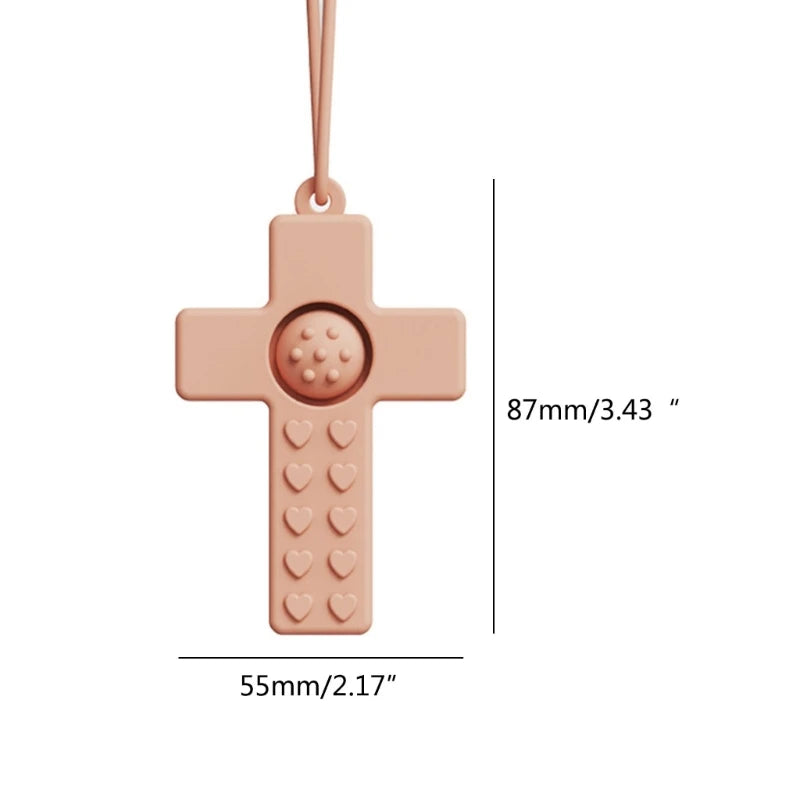 BPA-Free Silicone Baby Teether – Cartoon Sensory Chew Pendant Necklace for Newborns, Autism & ADHD Teething Care