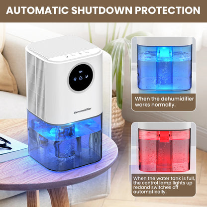 Portable Dehumidifier – 35oz Capacity, Silent Operation, Colorful Lights & Timer Switch for Home & Bedroom