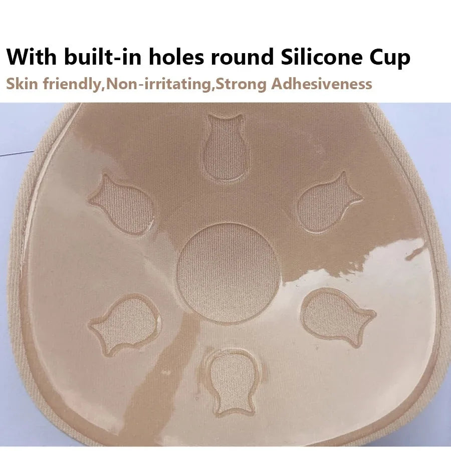 Women's Push-Up Silicone Invisible Bra – Strapless Self-Adhesive Lift Tape with Reusable Rabbit Nipple Covers