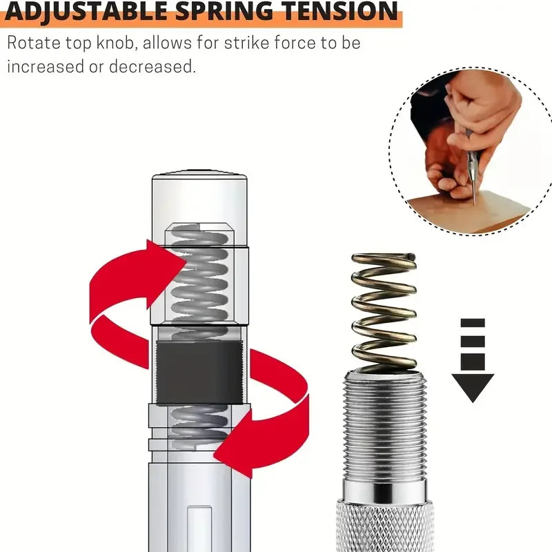 Heavy Duty Automatic Center Punch Tool – Spring Loaded Drill Hole Marker for Wood, Metal & Steel Carpentry