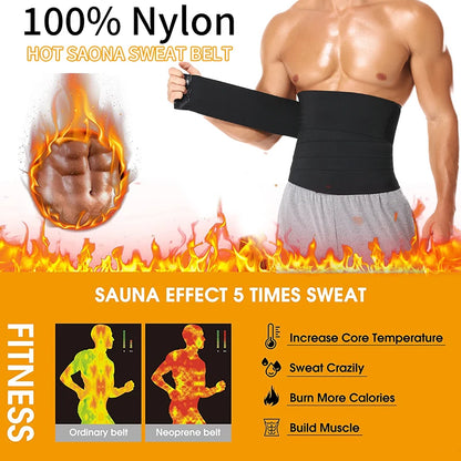 Men’s Slimming Body Shaper Waist Trainer — Neoprene Tummy Control Corset Sauna Sweat Fat Burn Belt