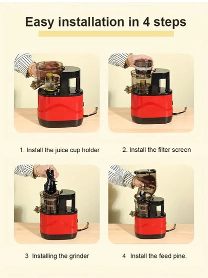 Portable Electric Fruit Juicer — Mini Household Juicer Cup for Fresh Orange & Fruit Juice Separation