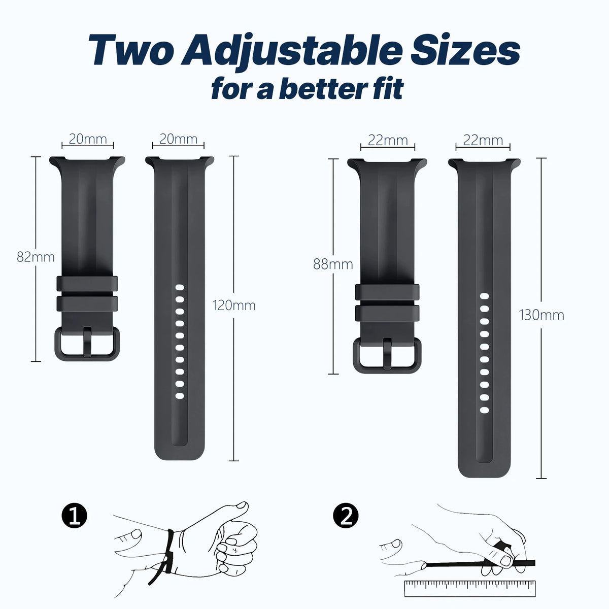 Samsung Galaxy Watch 9 40mm/44mm Silicone Sport Band - Replacement Strap for Galaxy Watch 8 and Watch 8 Classic 46mm