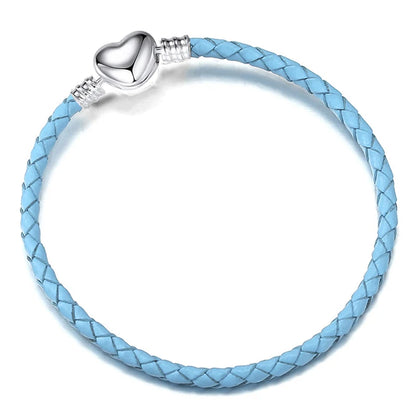 BAOPON 9-Color Leather Charm Bracelet - DIY Chain Jewelry Gift for Women & Girls