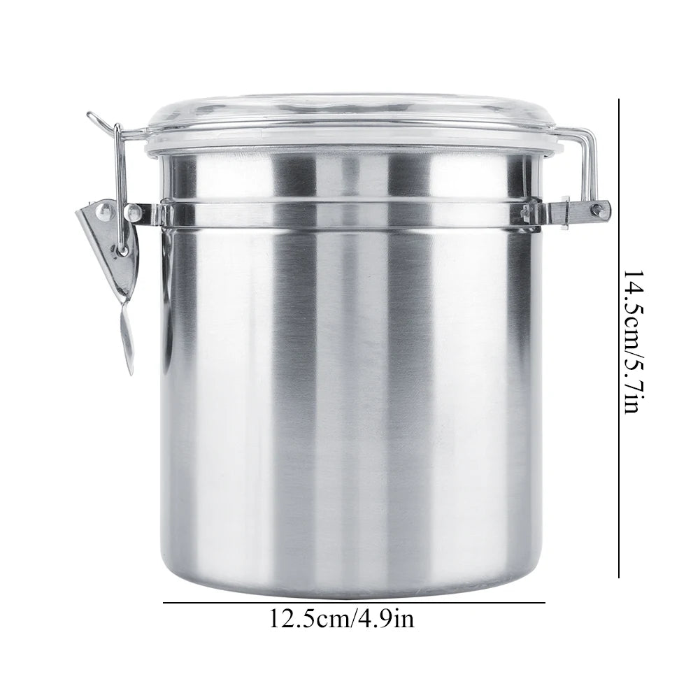 Stainless Steel Vacuum-Sealed Coffee Container – Beans Storage Jar for Home & Kitchen, 800-1800ml Options