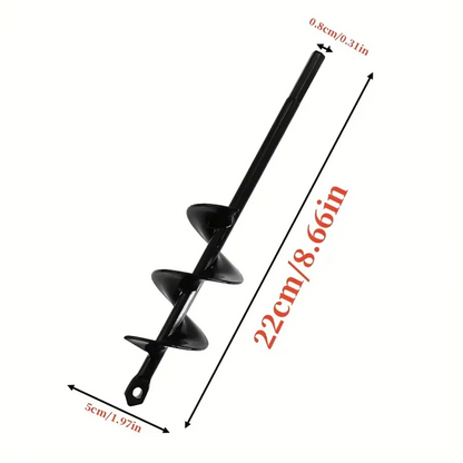 Garden Auger Spiral Drill Bit – 3/8" Hex Drive Soil Digger Tool for Planting Holes and Loose Soil