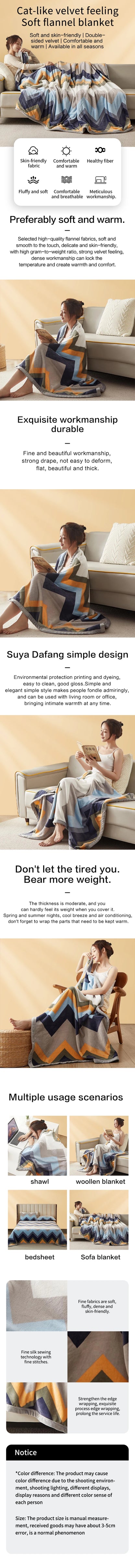 Extra Soft Flannel Blanket – Thickened Nap and Air Conditioning Blanket for Cozy Comfort