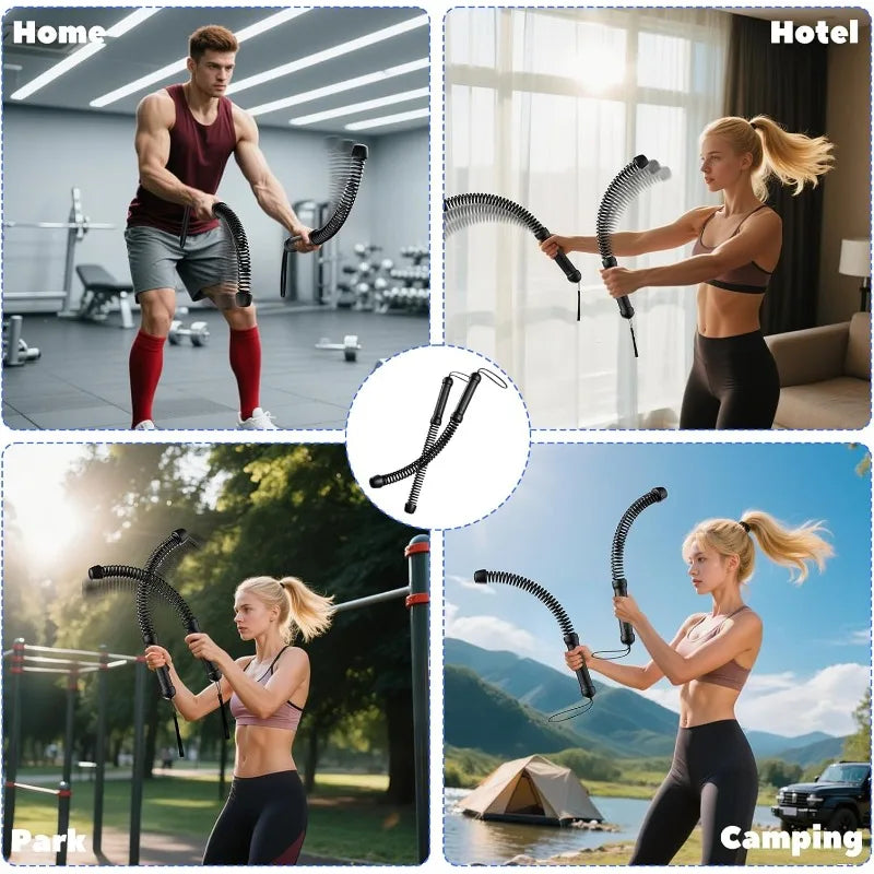 2PCS Cordless Battle Rope — Multifunctional Home Gym Training System for Full-Body Strength & Arm Workout, Unisex