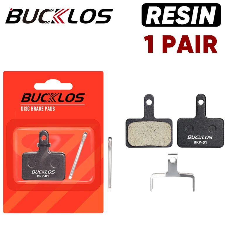 BUCKLOS Resin Disc Brake Pads - Wear-Resistant Hydraulic MTB Brake Pads Compatible with Shimano B01S, B03S & B05S