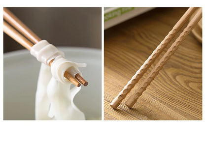 Japanese Extra Long Wooden Chopsticks – Polished Beech Wood, Anti-Slip for Fried Food & Noodles, Kitchen Cooking Tools