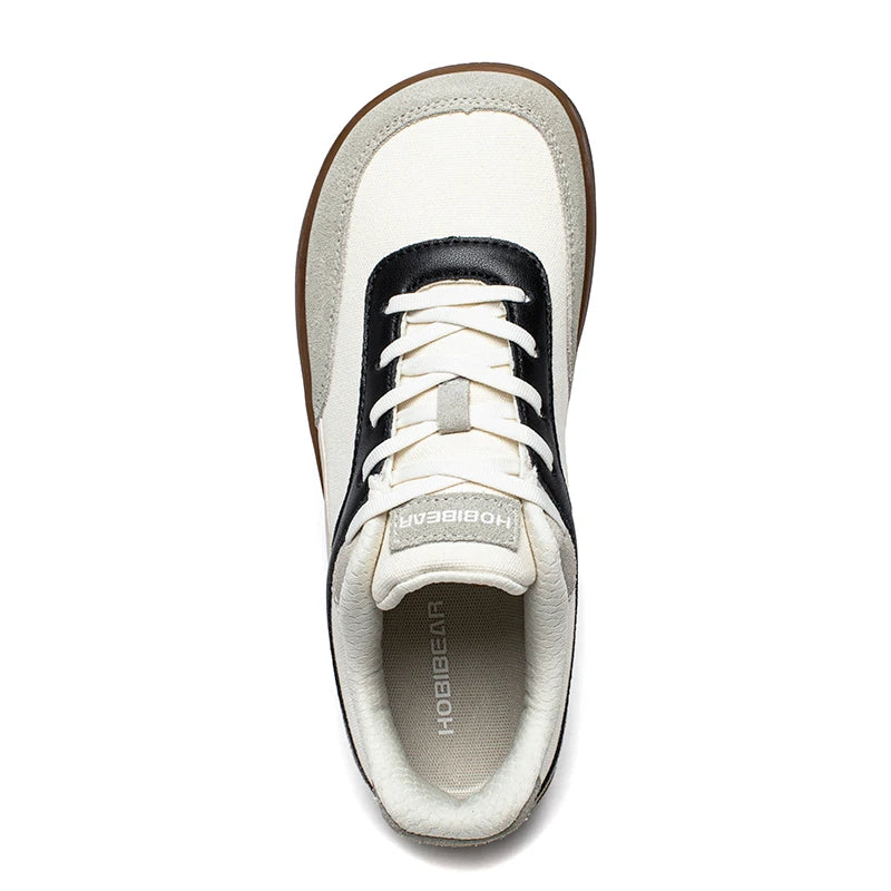 HOBIBEAR Unisex Wide-Toe Sneakers — Minimalist Lace-Up Mesh Casual Shoes, Non-Slip Comfort for Men & Women