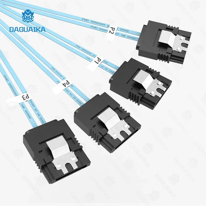 SATA to SATA 7-Pin Cable Set 4/6/8 Pcs – 6Gbps HDD Splitter SAS Cable for Server, 6 Ports/Set