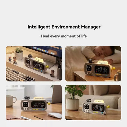 ATuMan DUKA MOOD A Smart Thermometer - Rechargeable Temperature & Humidity Monitor Clock for Indoor Decor