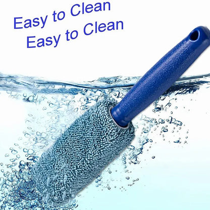 2-Piece Car Wash Brush Set - Microfiber Tire Scrubber Wheel Brush and Trunk Dust Remover, Detailing Clean Tool, Car Cleaning Tools