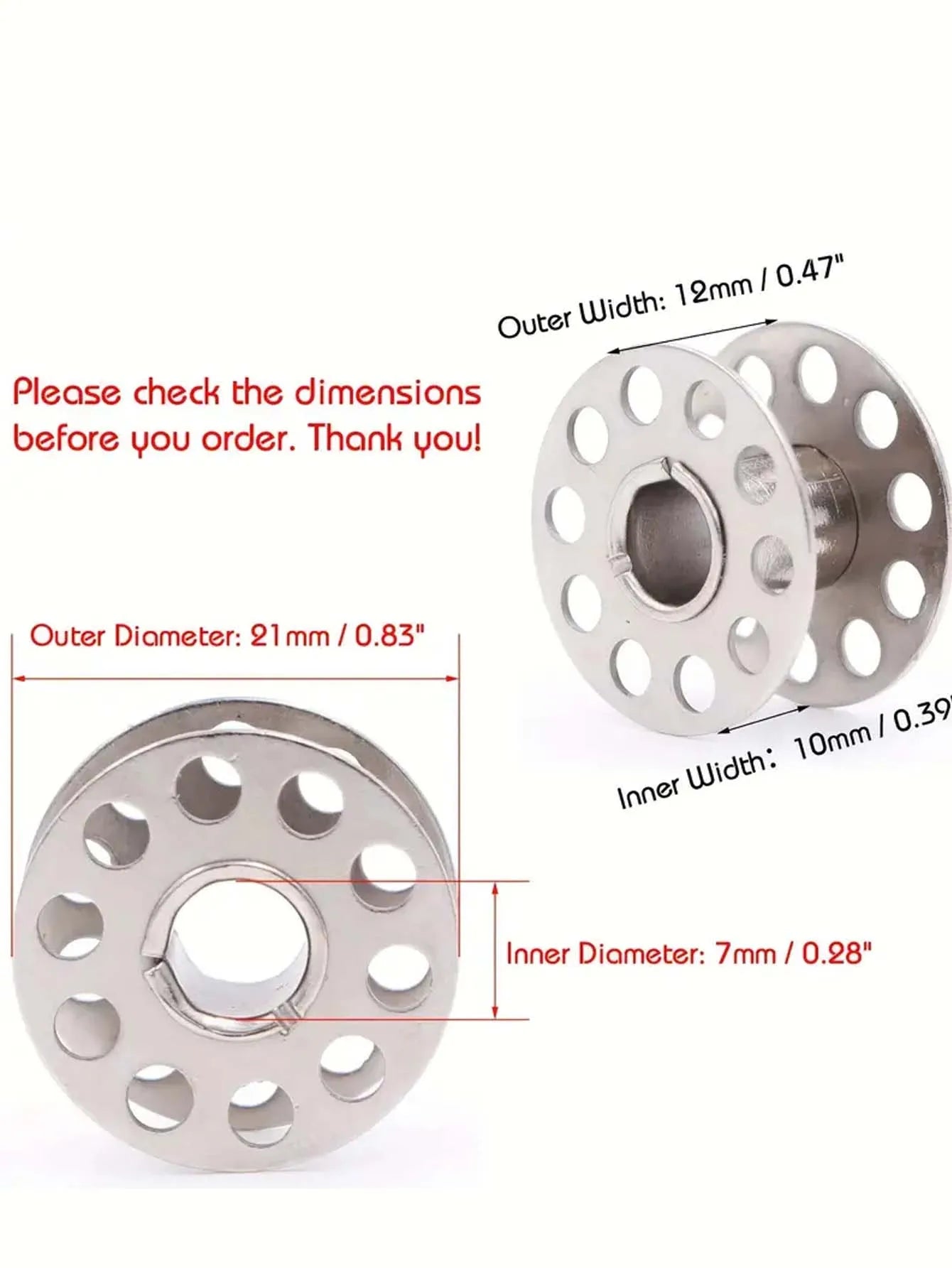 Stainless Steel Sewing Machine Bobbins - 12/24-Piece Metal Bobbins for Brother Sewing Machines