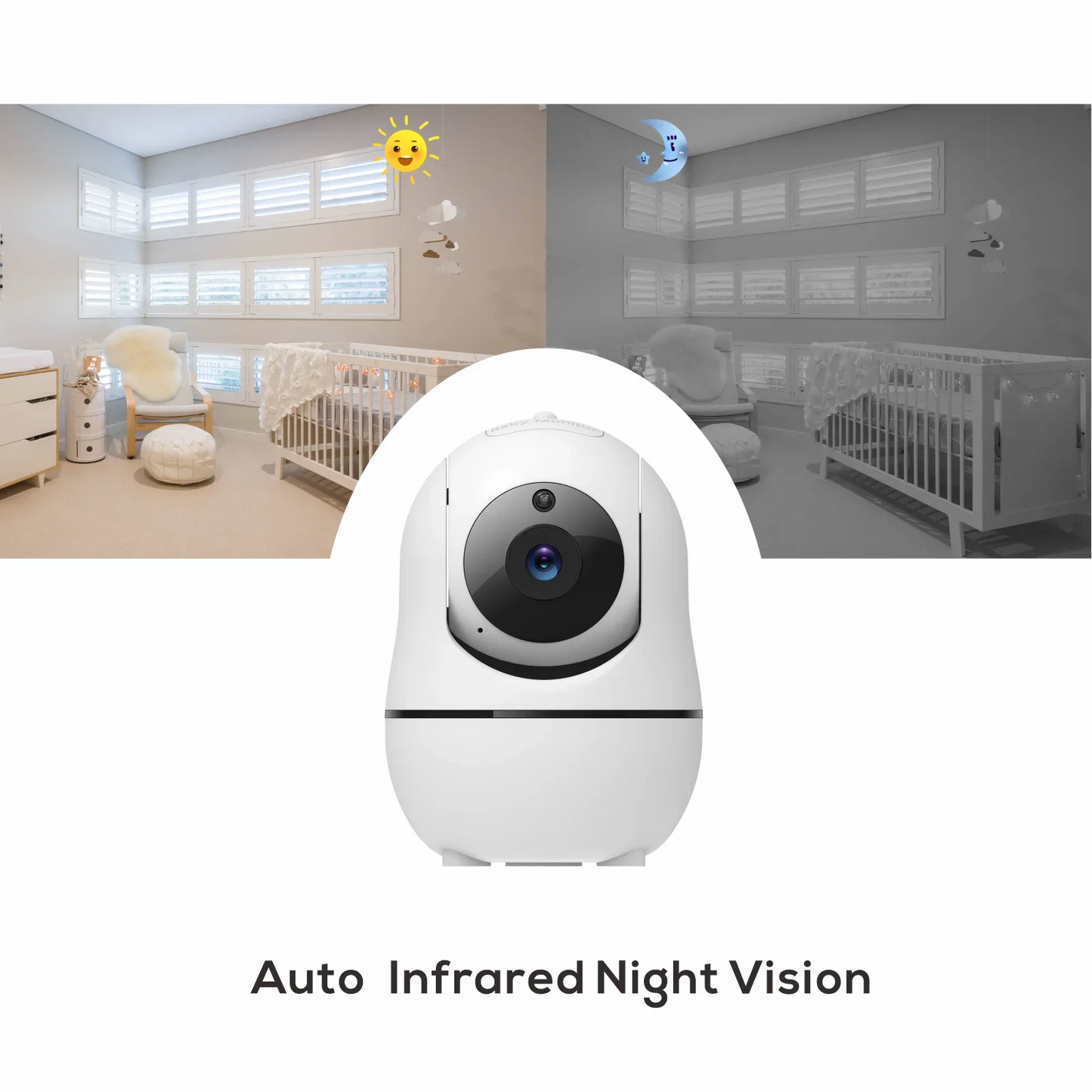 5" Video Baby Monitor with Camera & Audio – 4X Zoom, 22Hr Battery, 1000ft Range, 2-Way Talk, Temperature Sensor & Lullaby Functions